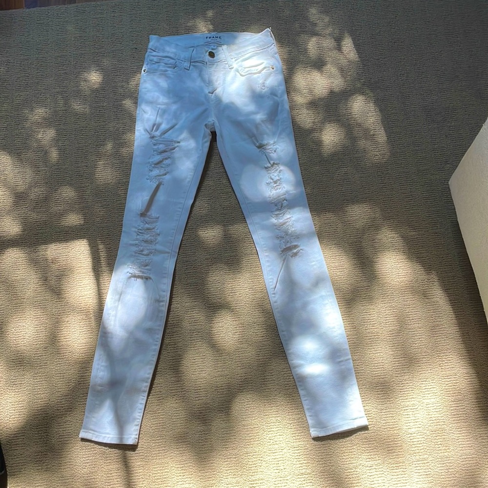 Frame Denim White Skinny Jeans